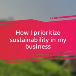 How I prioritize sustainability in my business