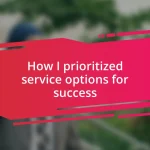 How I prioritized service options for success