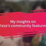 My insights on Yoza’s community features